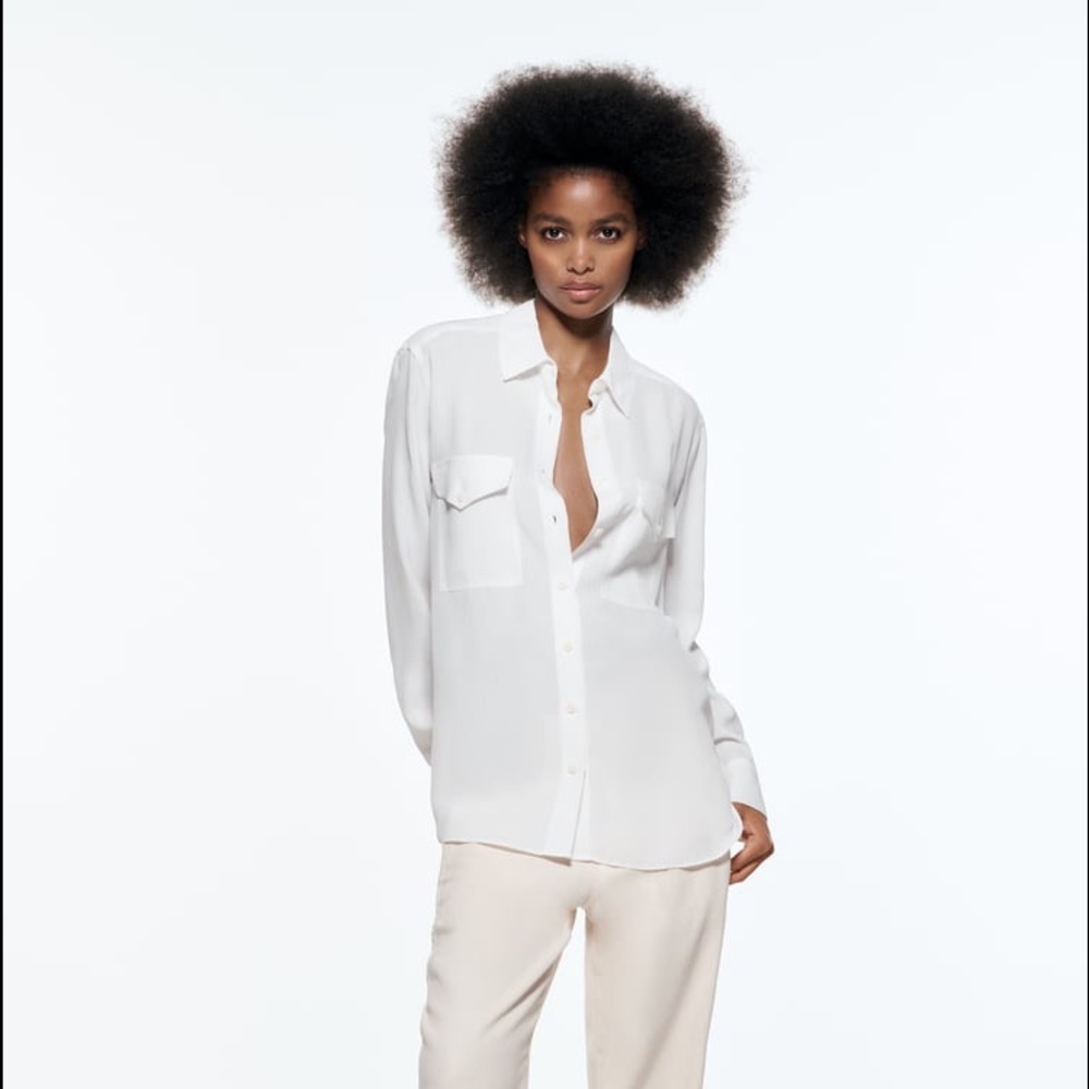 FLOWY SHIRT WITH POCKETS 100% viscose